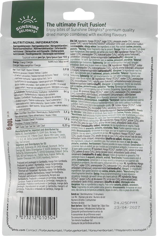 Sunshine Delights Coconut Pineapple Mango