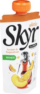 Q Skyr aktiv fersken & pasjonsfrukt Porsjonspose