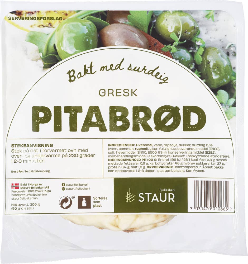 Staur Fjellbakeri Gresk pita