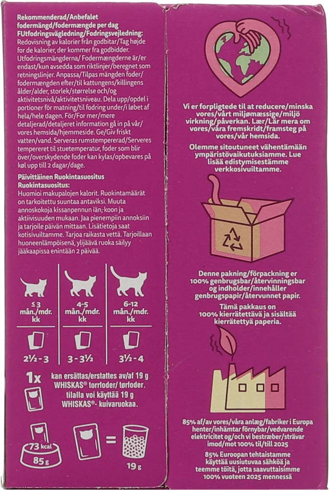 Whiskas Pure Delight med mørkt fjærkre i gelé Til kattunger opptil 12 mnd, 12 stk