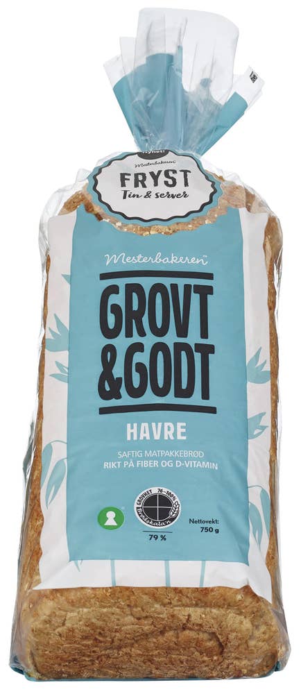 Mesterbakeren Grovt & Godt Havre Fryst