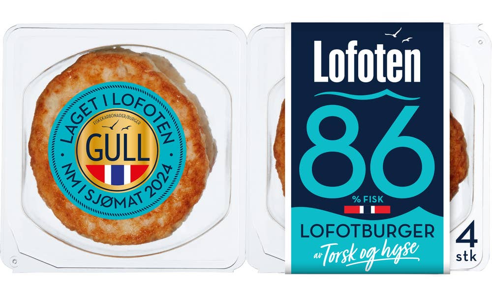 Lofoten Burger av torsk og hyse 86%