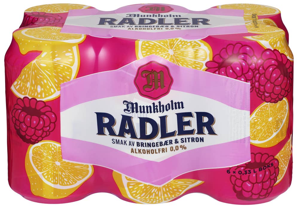 Munkholm Radler Bringebær & Sitron 6 x 0,33L