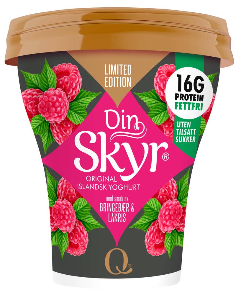 Q Din Skyr® Bringebær & Lakris