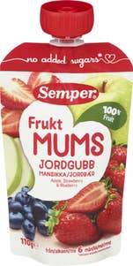 Semper Fruktmums jordbær, eple og blåbær Fra 6 mnd