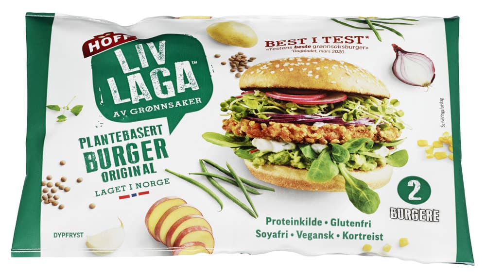 Vegetarburger 2 stk, 250 g