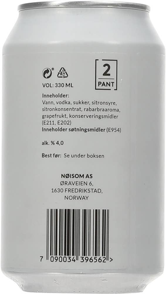 Tungtvann Rabarbra med grapefrukt