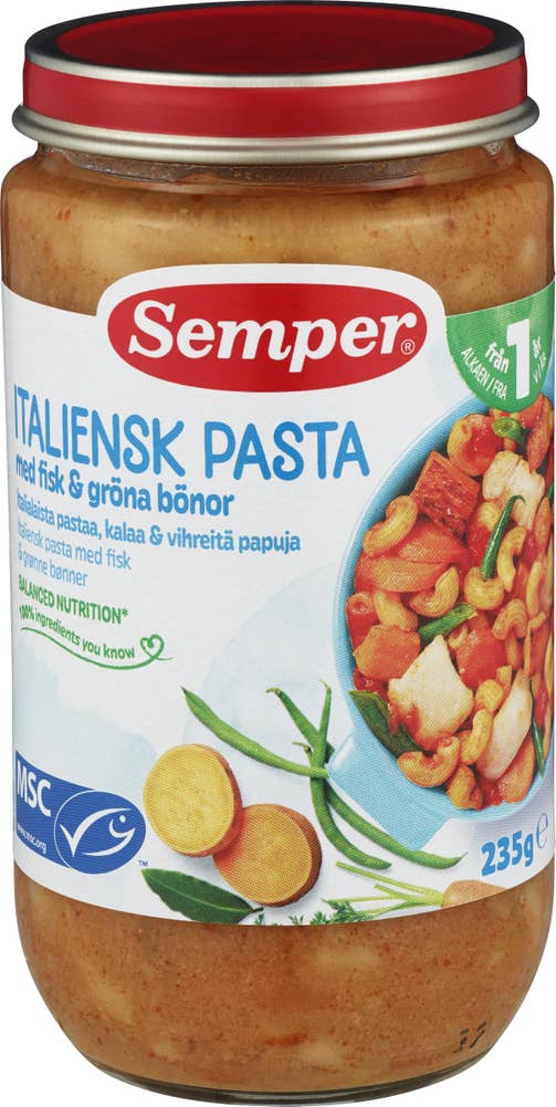 Semper Barnemat Italiensk pasta Fra 1 år