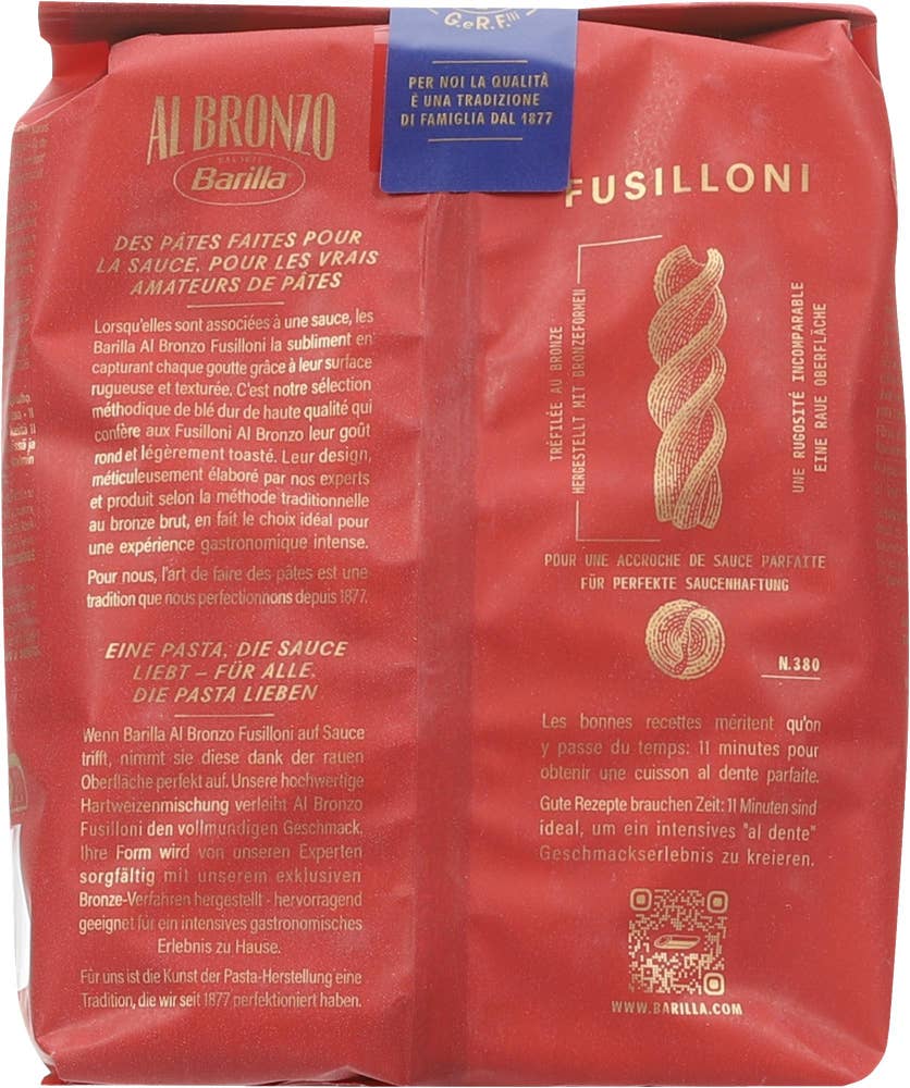 Barilla Fusilloni Al Bronzo