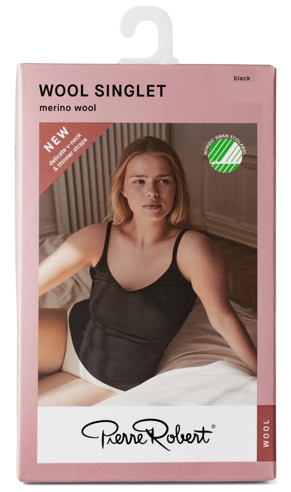 Pierre-Robert¤PR Singlet i ull, Dame Sort, str. M/L