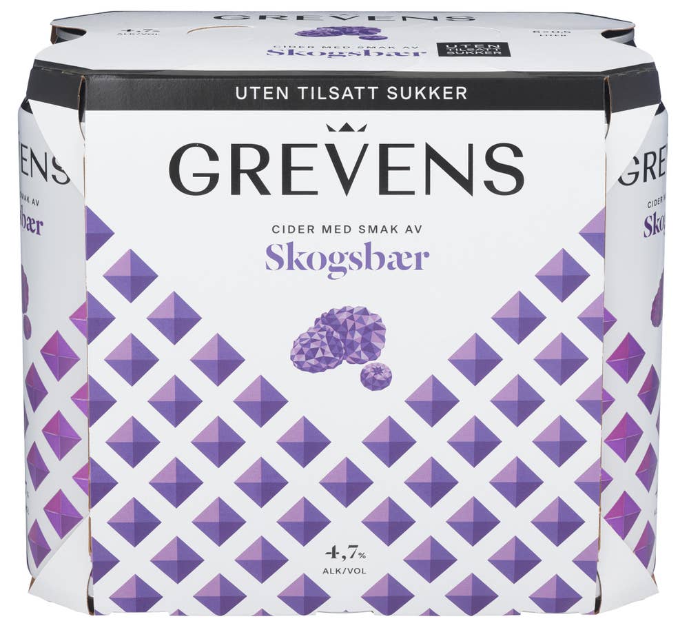 Cider Skogsbær 6 x 0,5L, uten tilsatt sukker, 3 l
