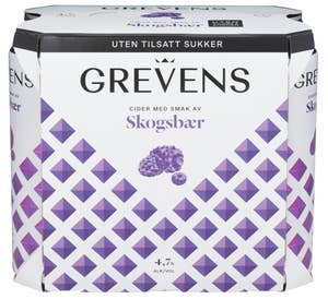 Grevens Cider Skogsbær 6 x 0,5L, uten tilsatt sukker