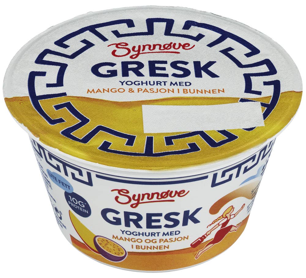 Synnøve Gresk Yoghurt Mango & Pasjon i bunnen