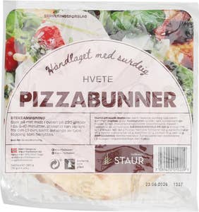 Staur Fjellbakeri Pizzabunn hvete 4stk, ca 16cm