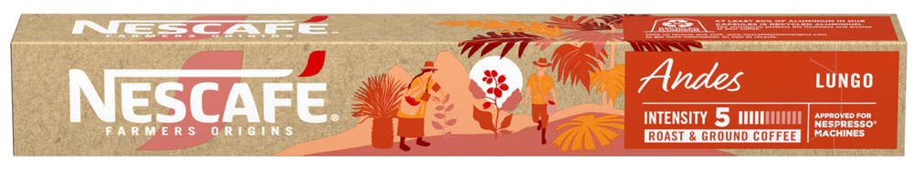 Nescafé Andes Lungo Intensitet 5, 10 stk