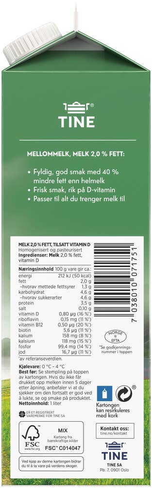 TINE Mellommelk