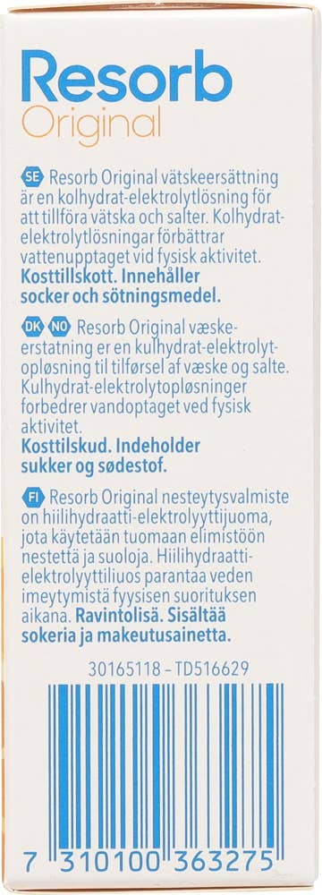 Resorb Væskeerstatning med appelsinsmak 20 tabletter