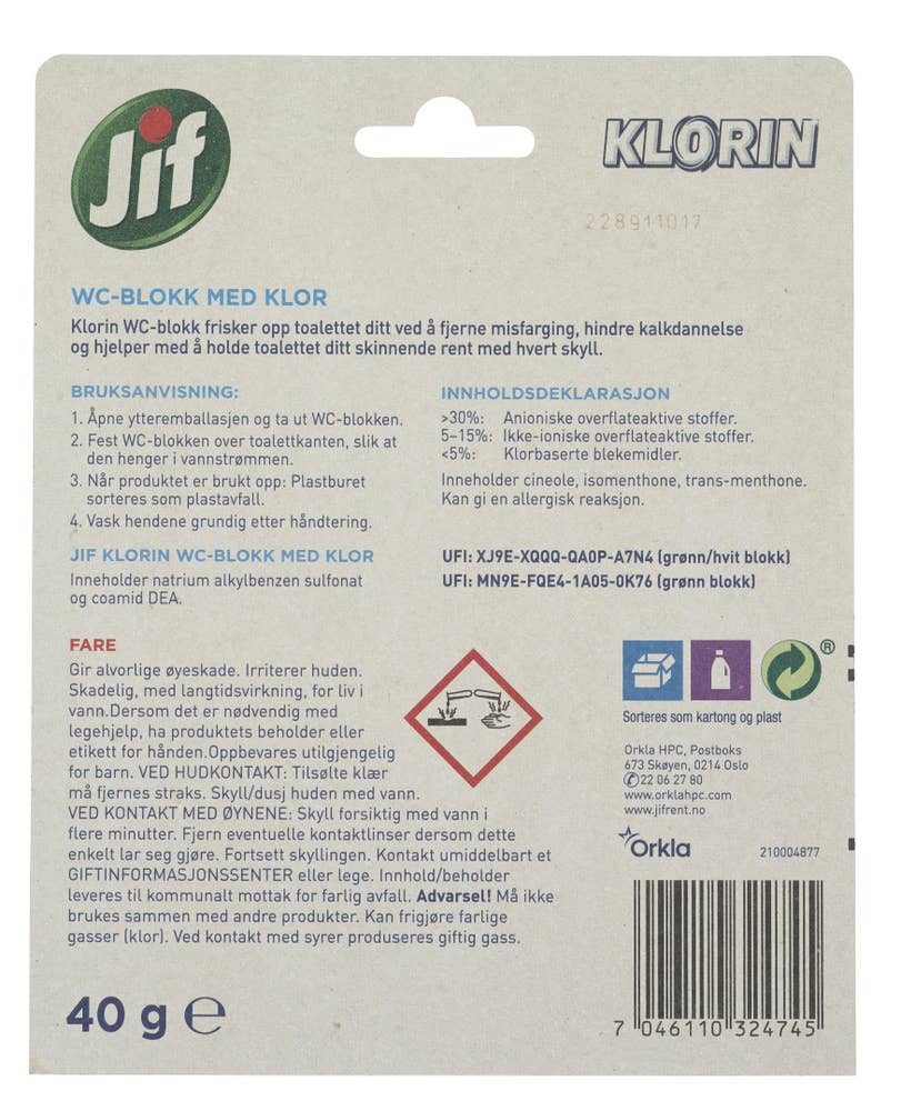 Jif Klorin WC-blokk med klor
