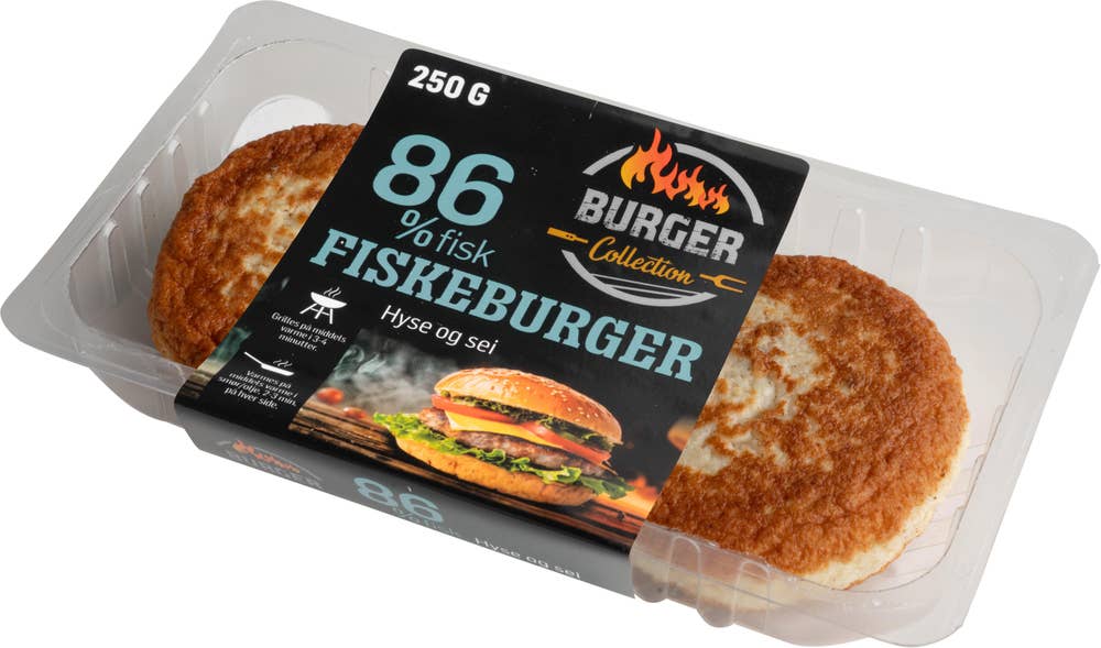 Kokkeriet Fiskeburger av Hyse og Sei 86%