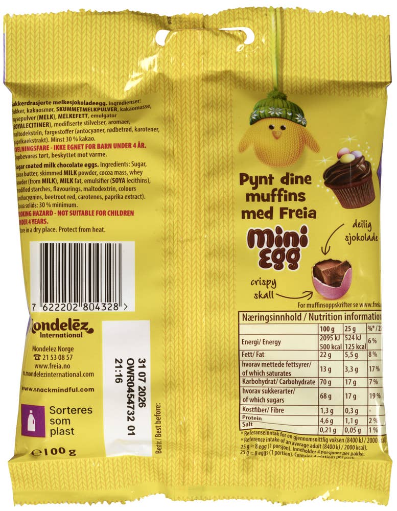 FREIA Drasjerte sjokoladeegg mini