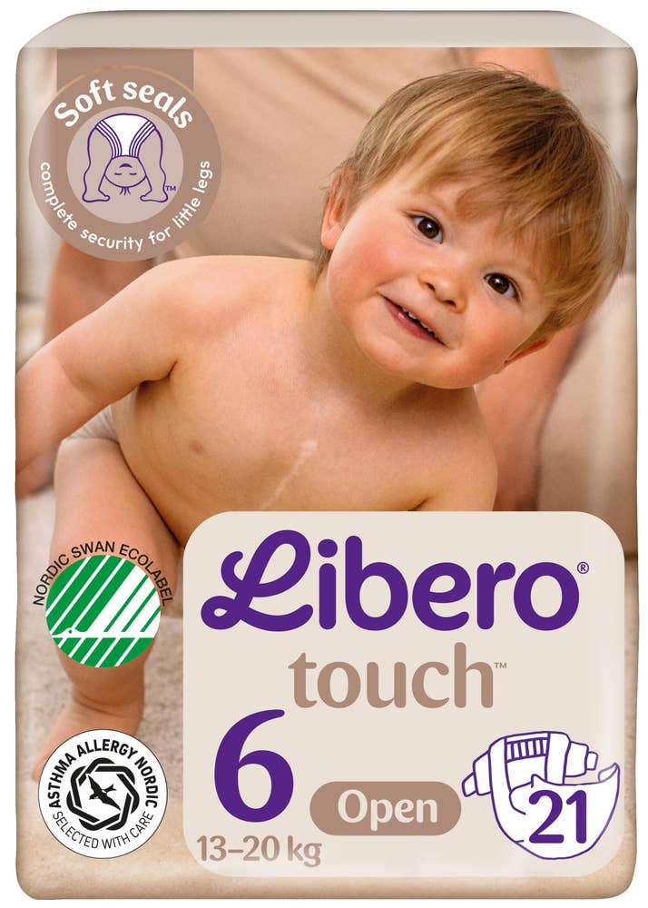 Libero Touch åpen bleie Str. 6, 13-20kg