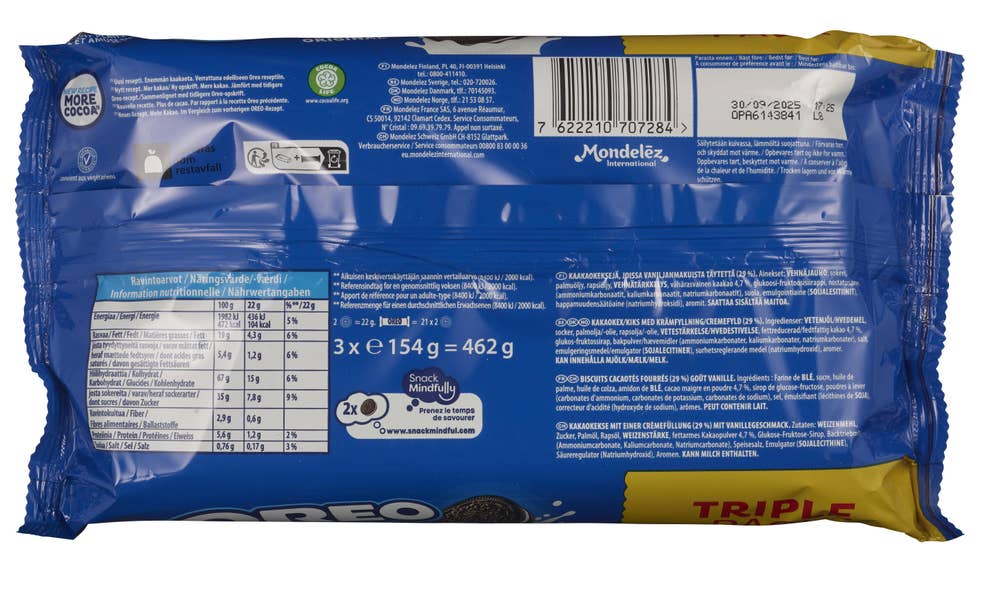 Oreo original Partivare, 3 x 154g