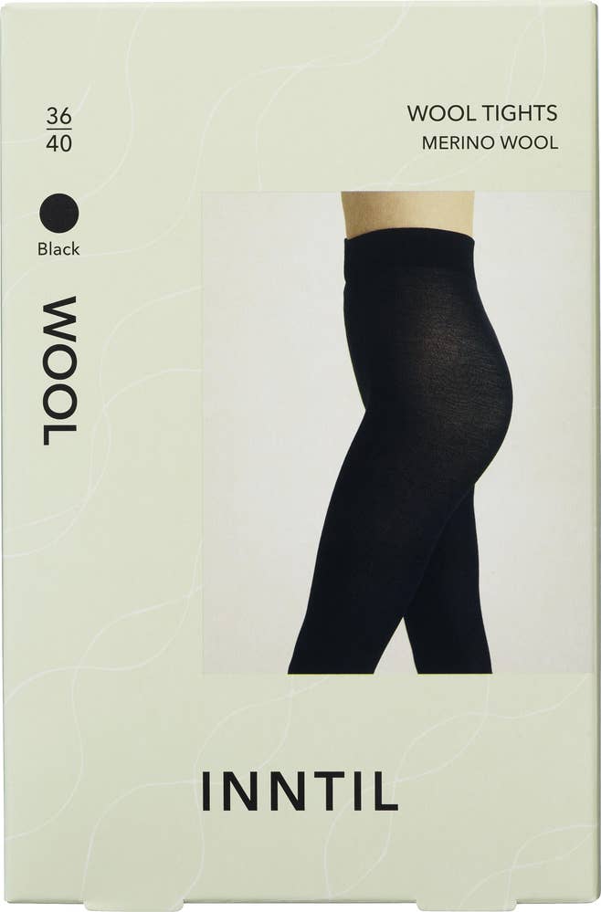 Inntil Ullstrømpebukse Sort, str 36-40