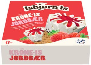 Krone-is med jordbær