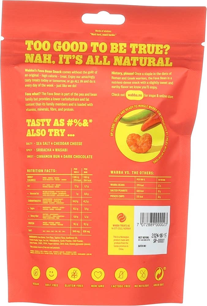 WABBA Bean Snacks Sriracha