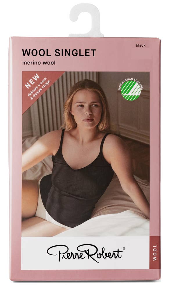 Pierre-Robert¤PR Singlet i ull, Dame Sort, L/XL