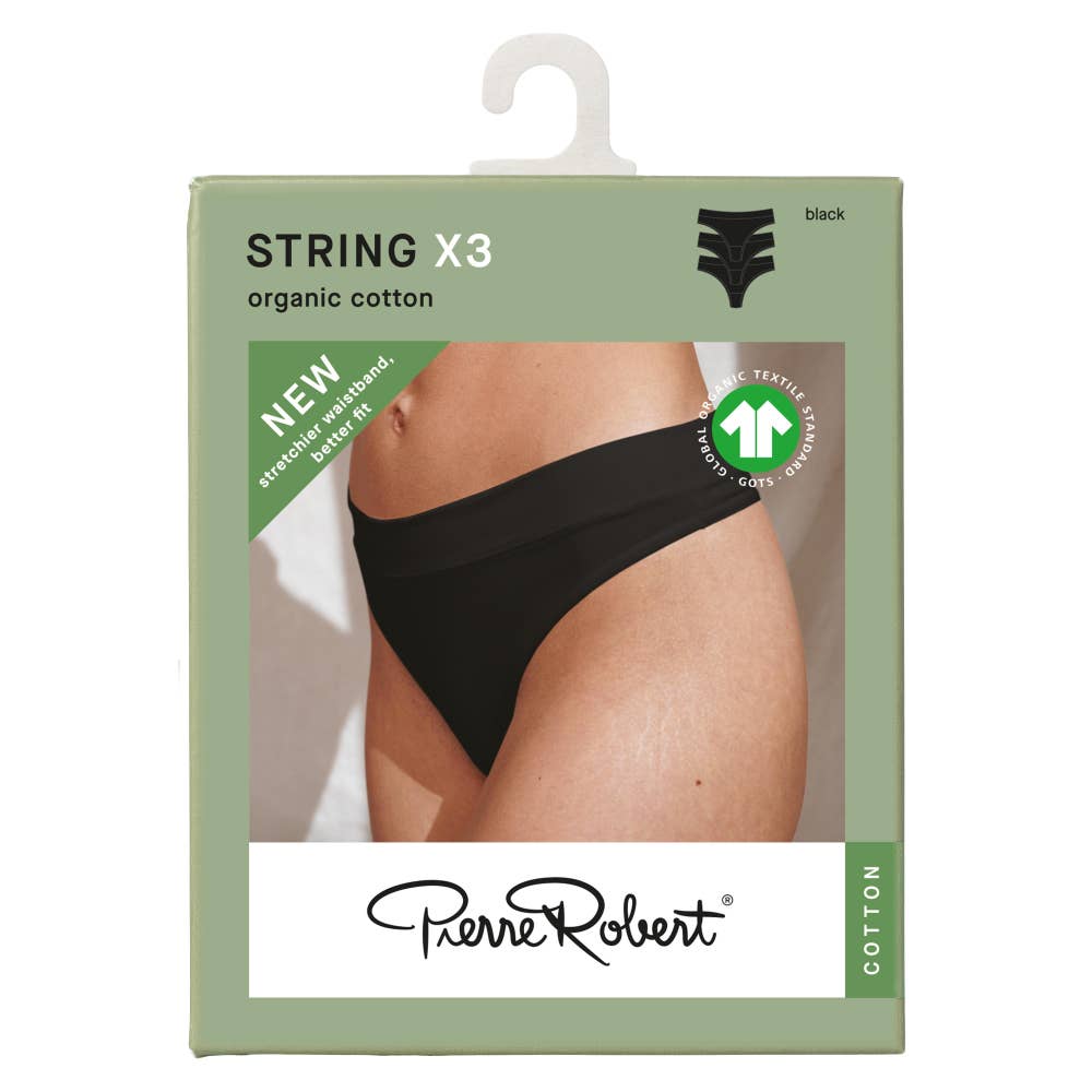 Pierre-Robert¤PR Stringtruser i bomull Sort, str. S