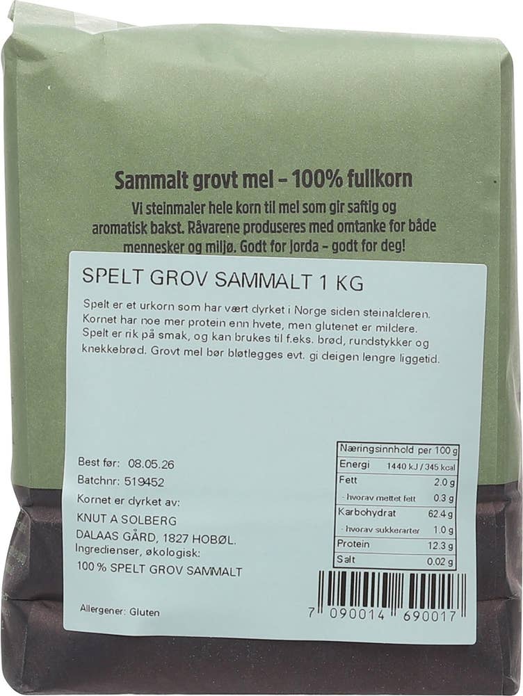 Holli Mølle Spelt grov sammalt Økologisk