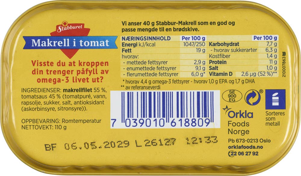 Stabburet Makrell i tomat