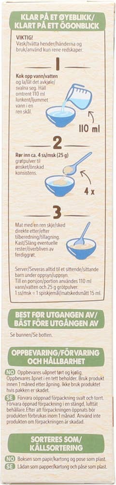 Nestlé Min Fullkornsgrøt Pære og banan Fra 6 mnd