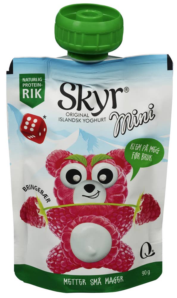 Q Skyr mini bringebær Porsjonspose