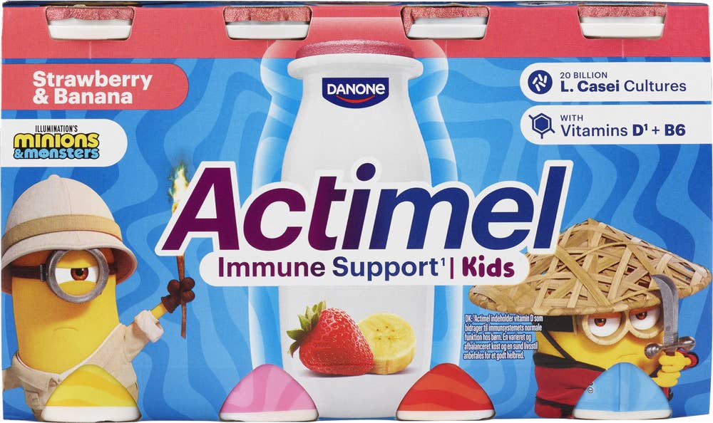 ACTIMEL Drikkeyoghurt jordbær / banan 8x100g