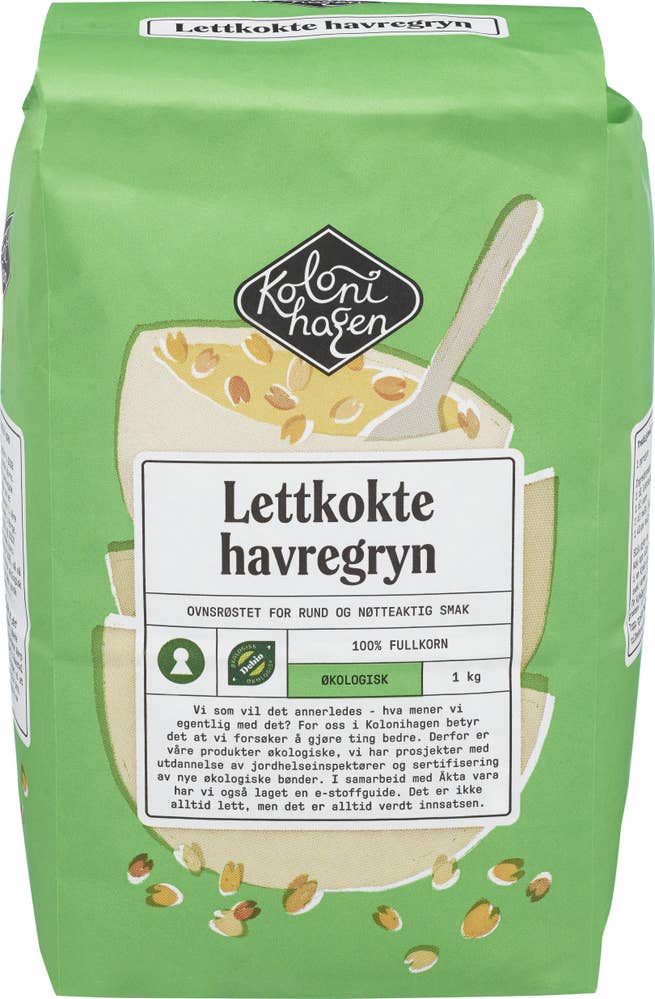 Kolonihagen Lettkokte Havregryn Økologisk
