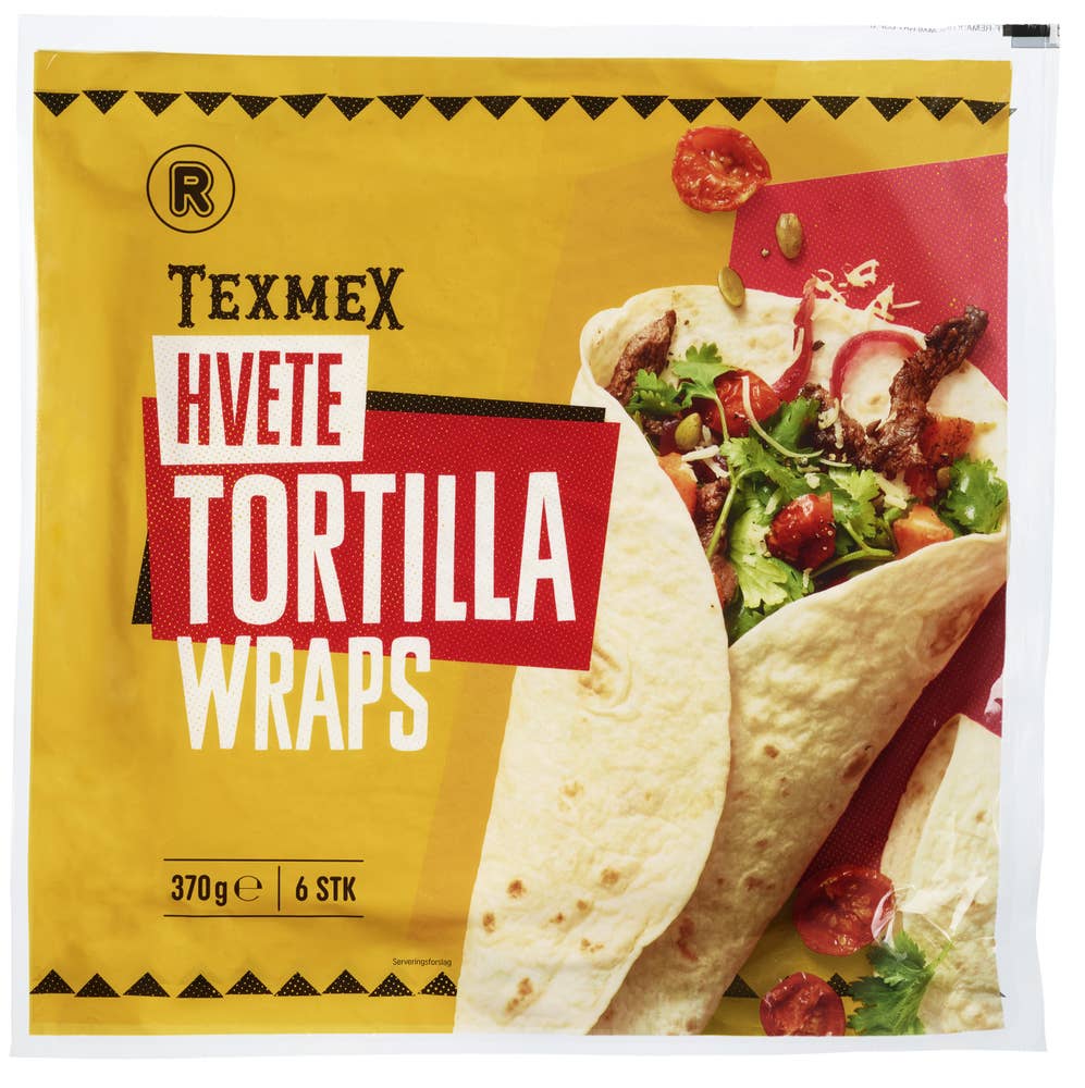R Tortilla hvete Large 6stk, 25cm