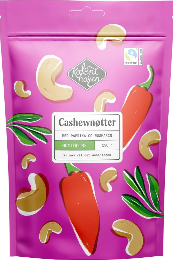 Kolonihagen Cashewnøtter rosmarin & paprika