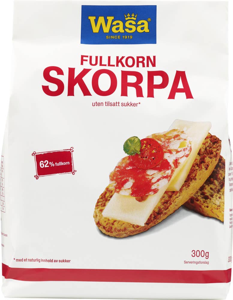 Wasa Fullkorn Skorper uten sukker