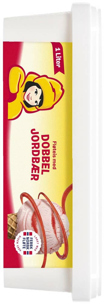 Diplom-is Jordbærfløteis Dobbel jordbær