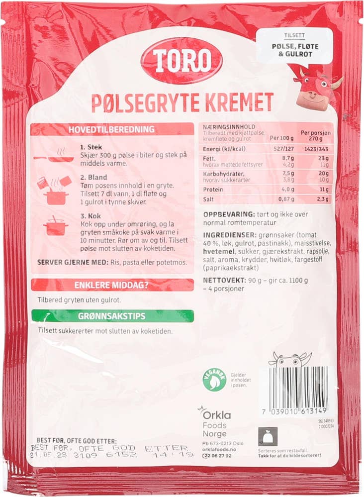 Toro Kremet pølsegryte