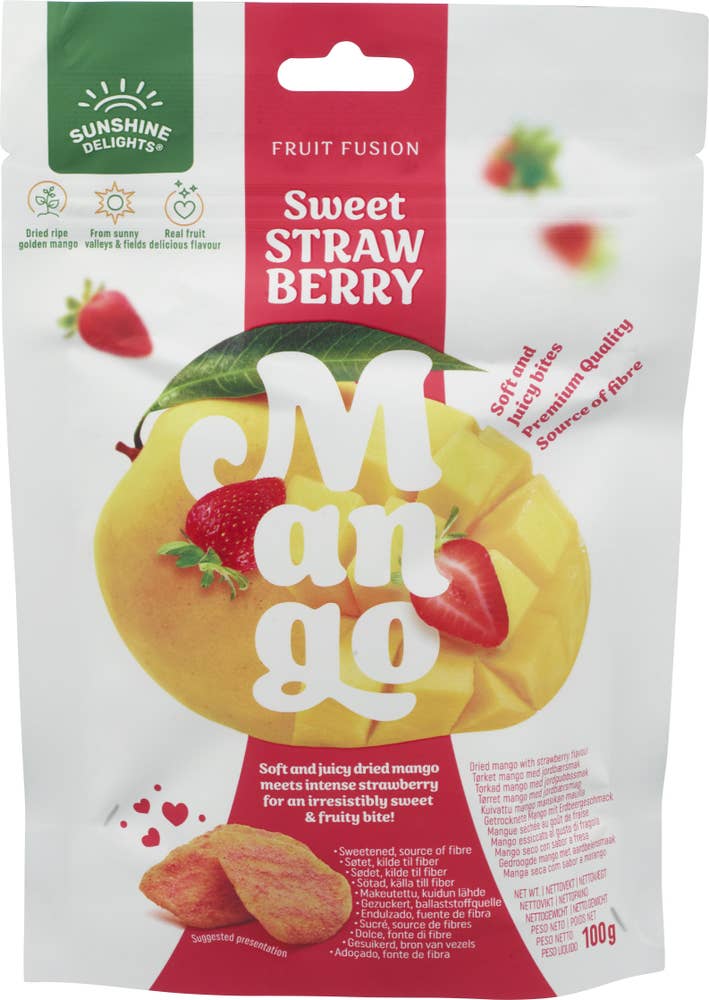 Sunshine Delights Tørket Sweet Strawberry Mango
