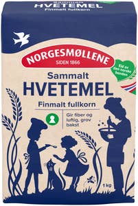 Norgesmøllene Sammalt hvetemel Finmalt fullkorn