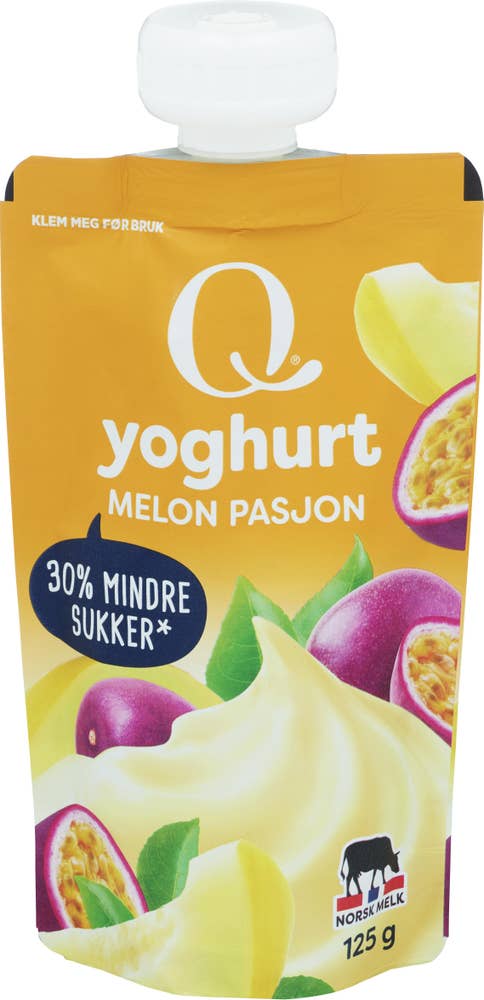 Q frokostyoghurt melon og pasjonsfrukt Porsjonspose