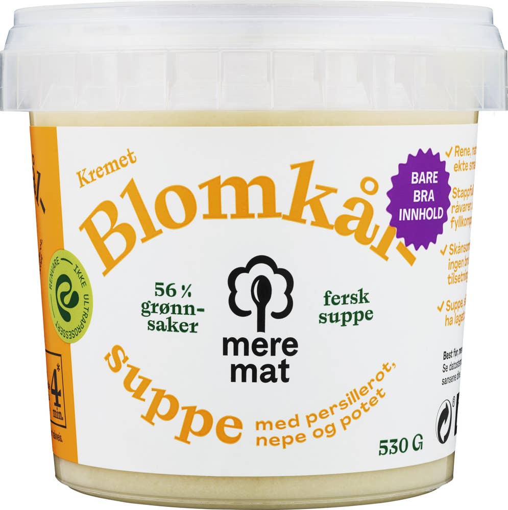 Mere Mat Suppe med blomkål, nepe og persillerot