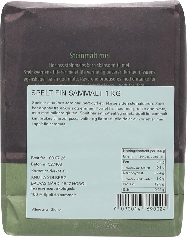 Holli Mølle Spelt fin sammalt Økologisk