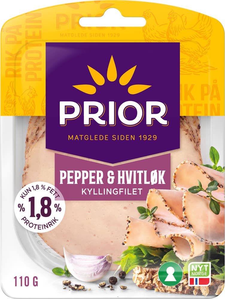 Prior Kyllingfilet Pepper & Hvitløk Skivet