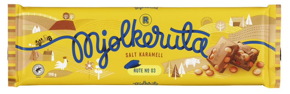 R Mjølkeruta Mjølkeruta melkesjokolade salt karamell Nr. 3
