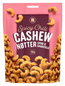 R Spicy cashewnøtter Med chili pepper